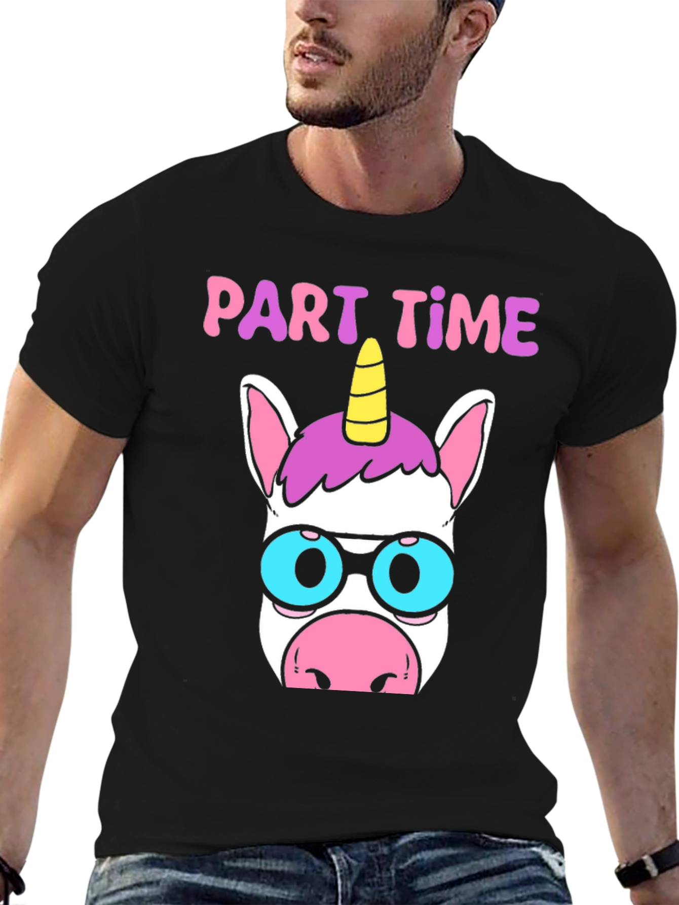 Part Time Unicorn Black T-Shirt