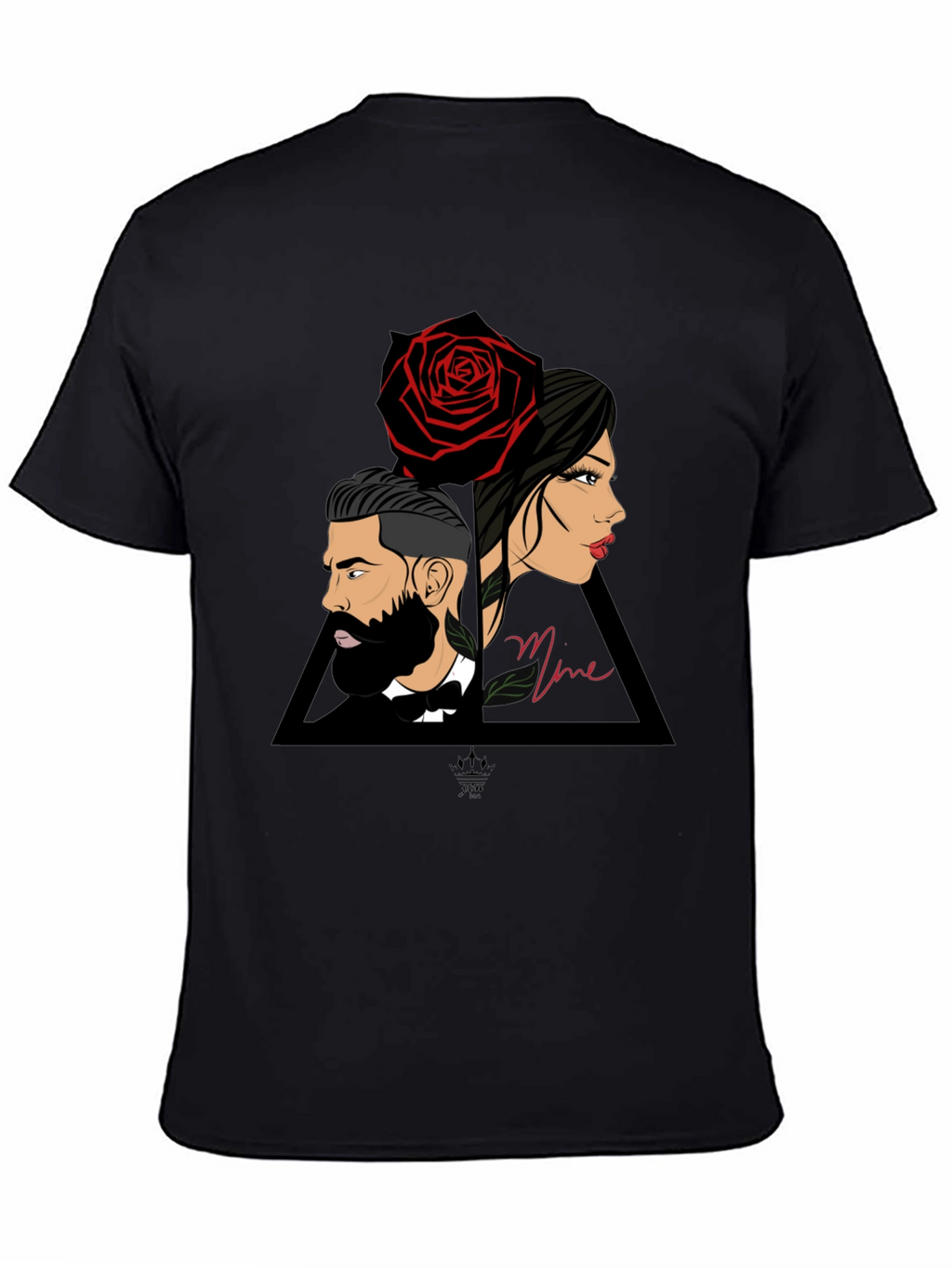 Elegant Graphic Tee - Man Woman & Rose