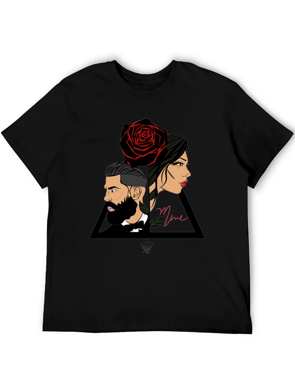 Elegant Graphic Tee - Man Woman & Rose