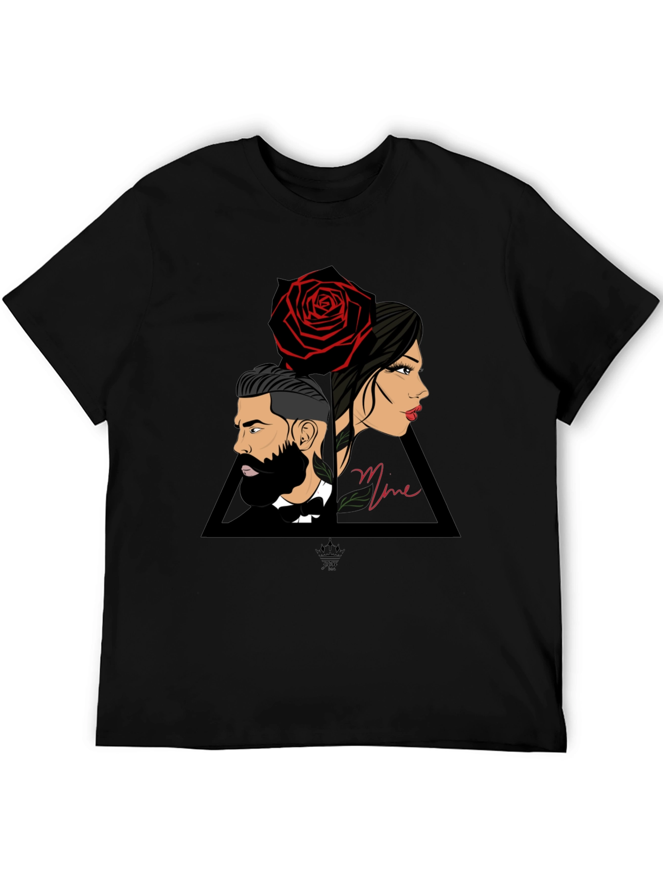 Elegant Graphic Tee - Man Woman & Rose