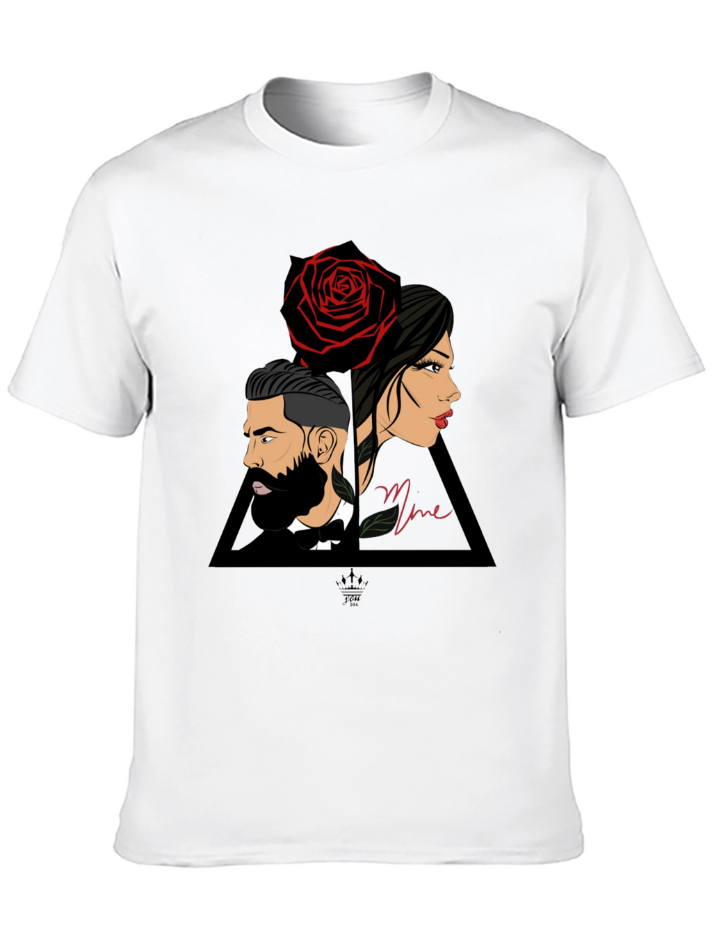 Elegant Graphic Tee - Man Woman & Rose