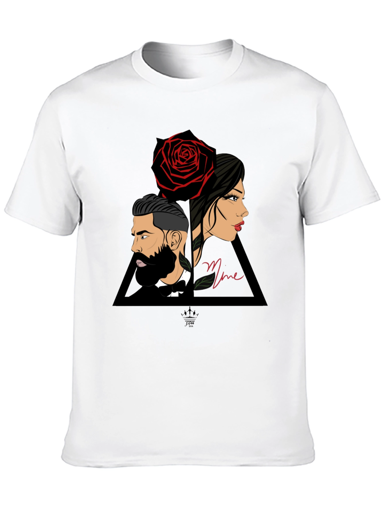 Elegant Graphic Tee - Man Woman & Rose