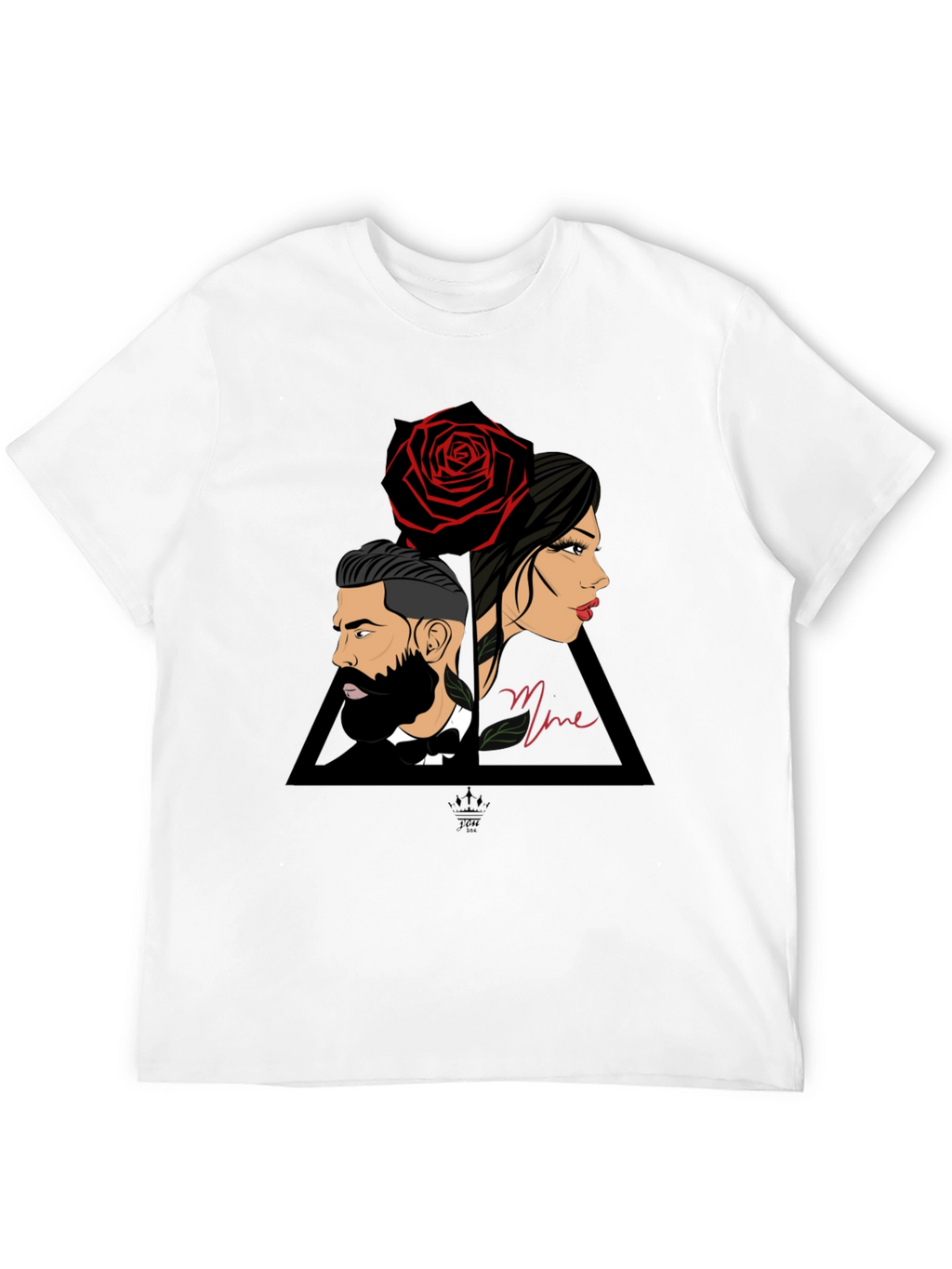 Elegant Graphic Tee - Man Woman & Rose