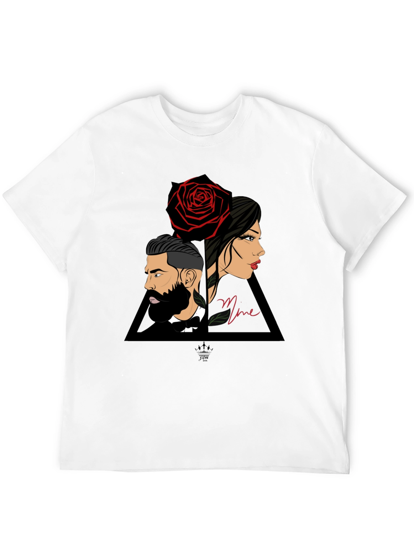 Elegant Graphic Tee - Man Woman & Rose