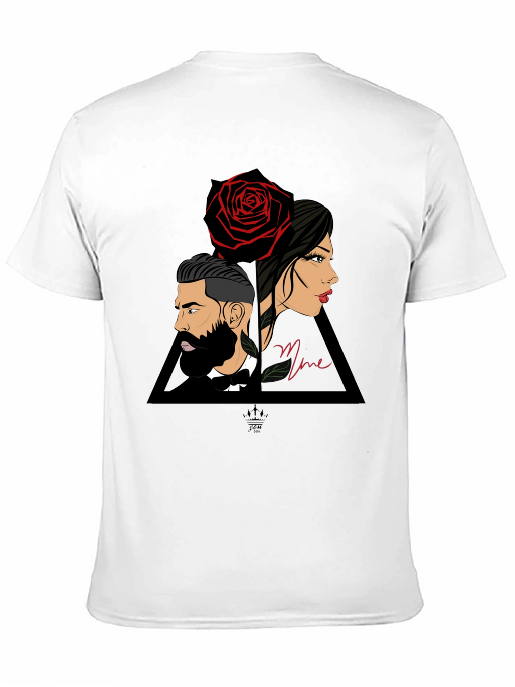 Elegant Graphic Tee - Man Woman & Rose
