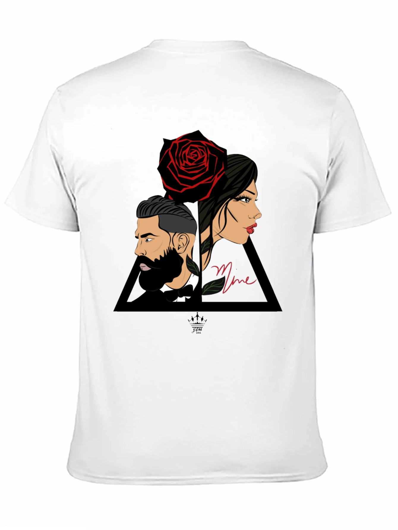 Elegant Graphic Tee - Man Woman & Rose