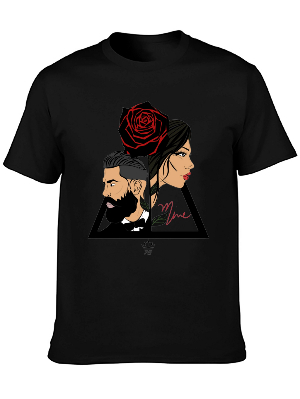 Elegant Graphic Tee - Man Woman & Rose