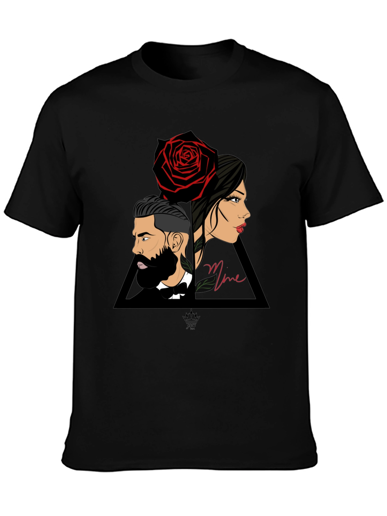 Elegant Graphic Tee - Man Woman & Rose
