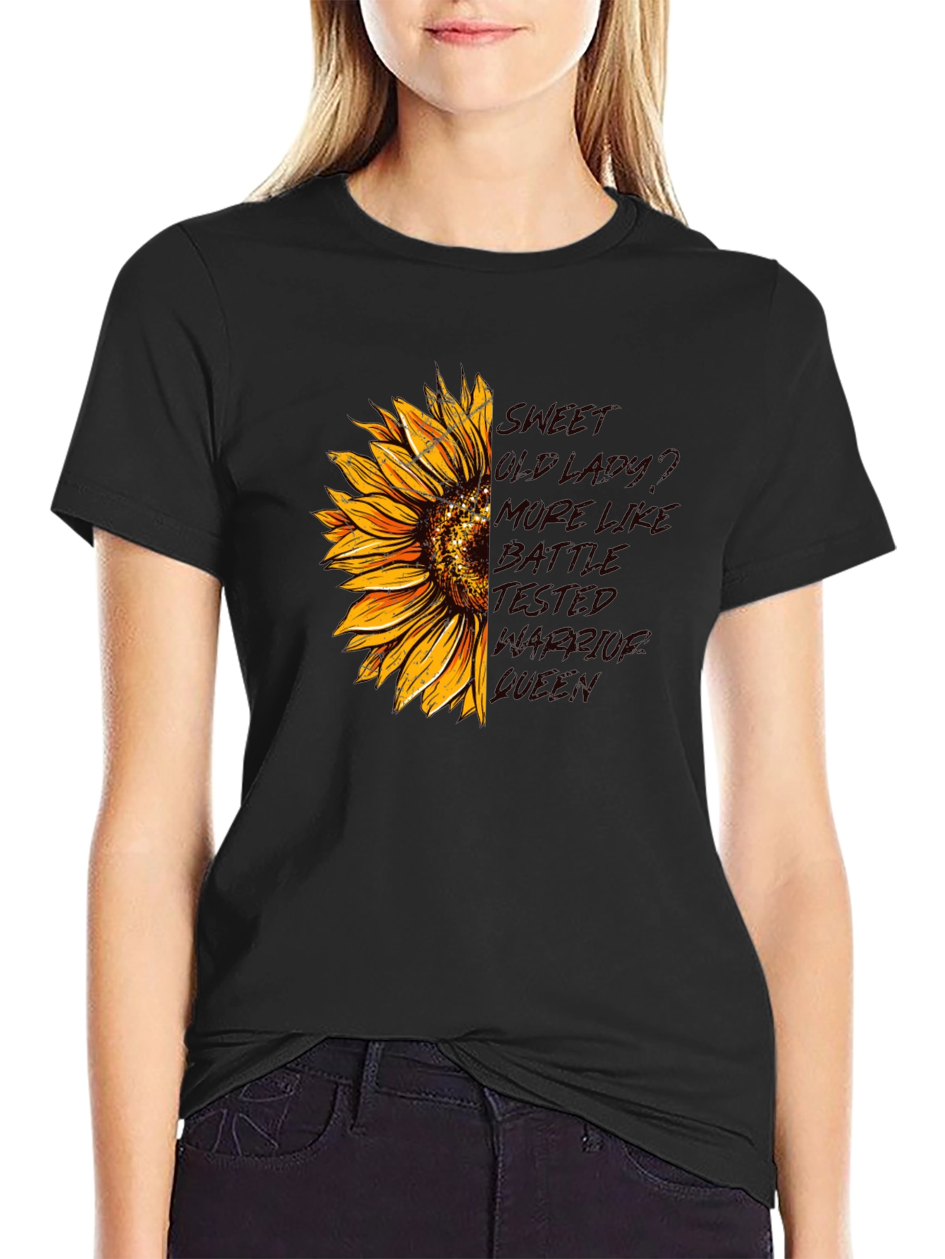 Sunflower Warrior Queen Graphic Tee