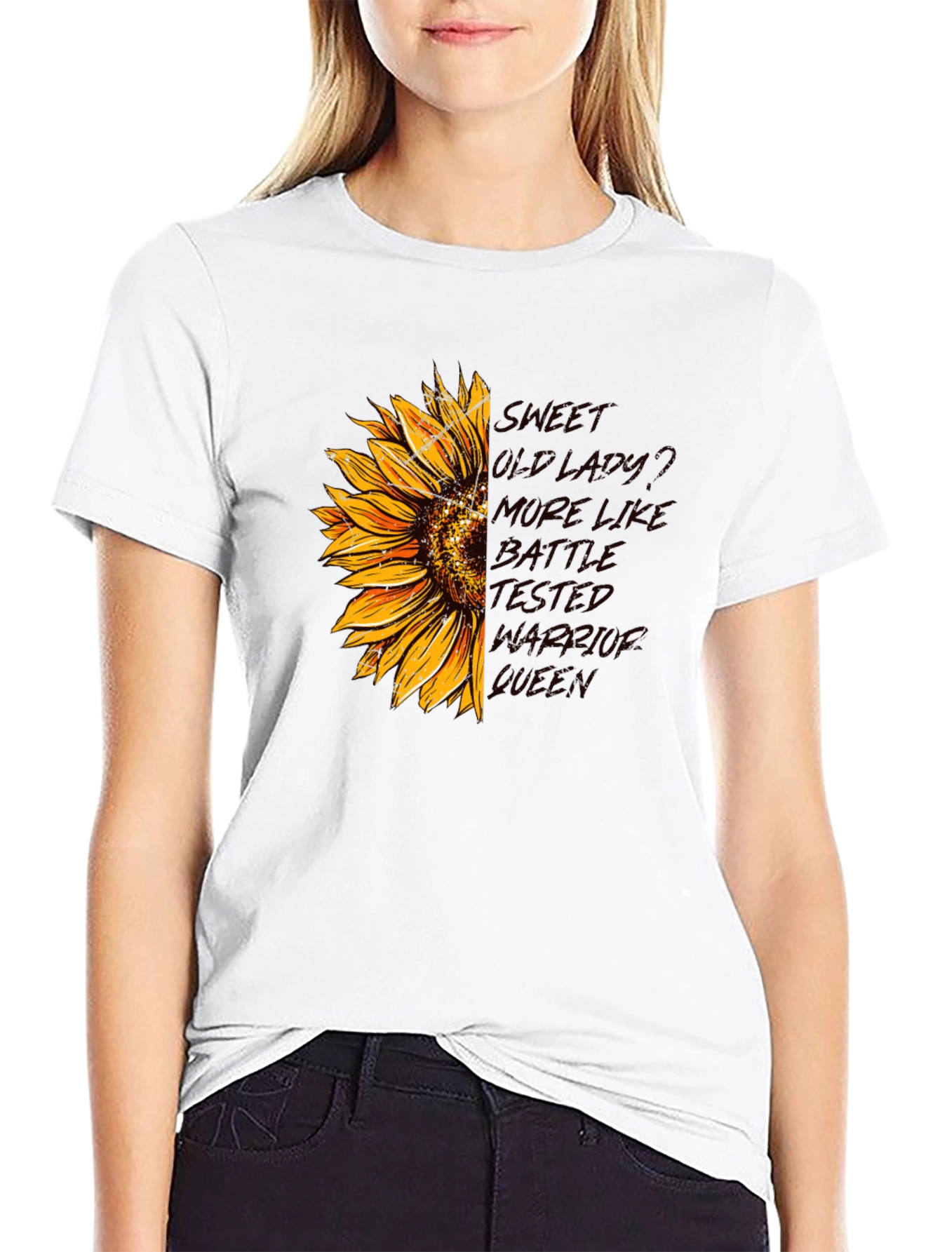 Sunflower Warrior Queen Graphic Tee