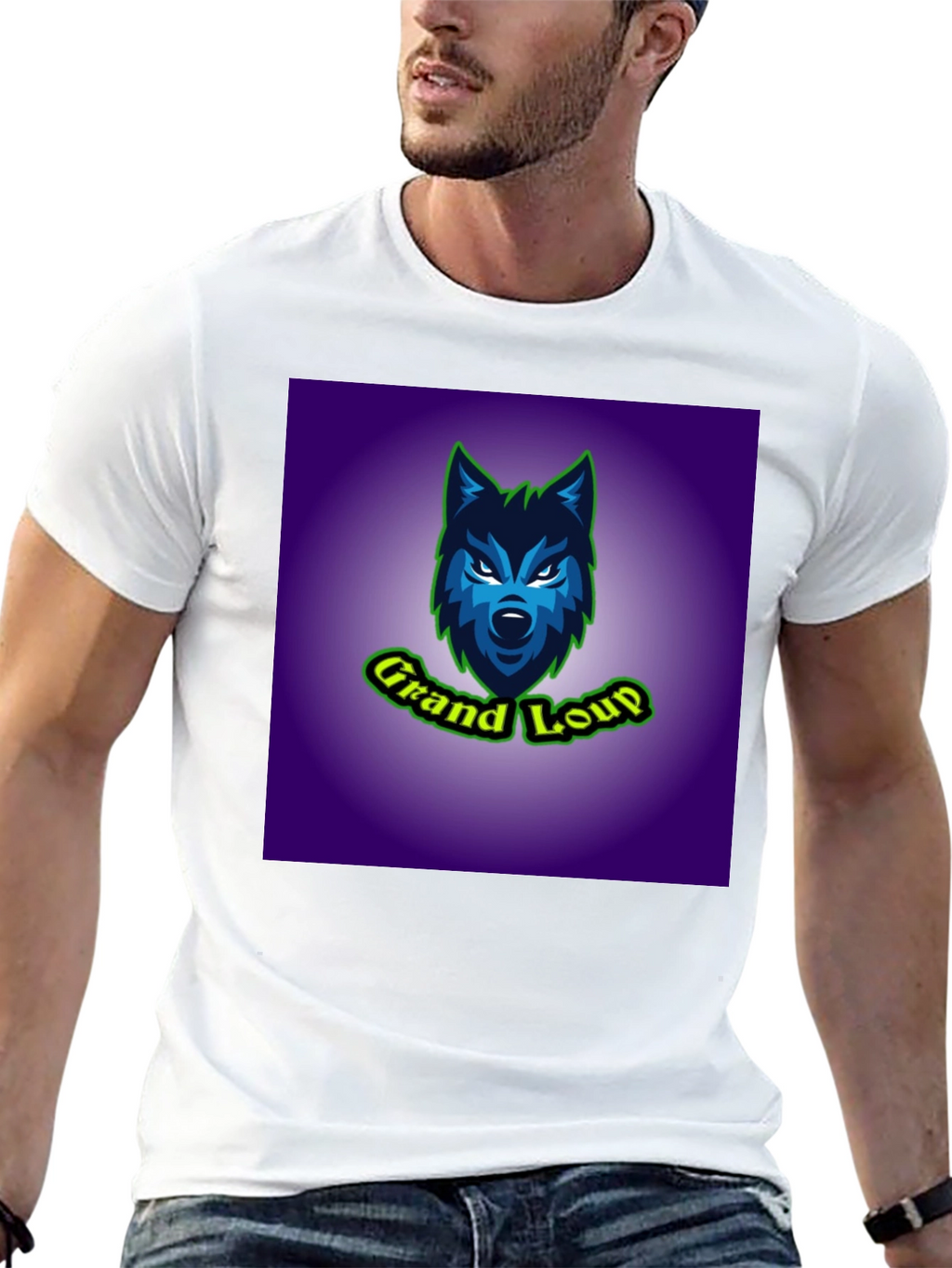 Grand Loup Graphic Tee - Black Cotton T-Shirt