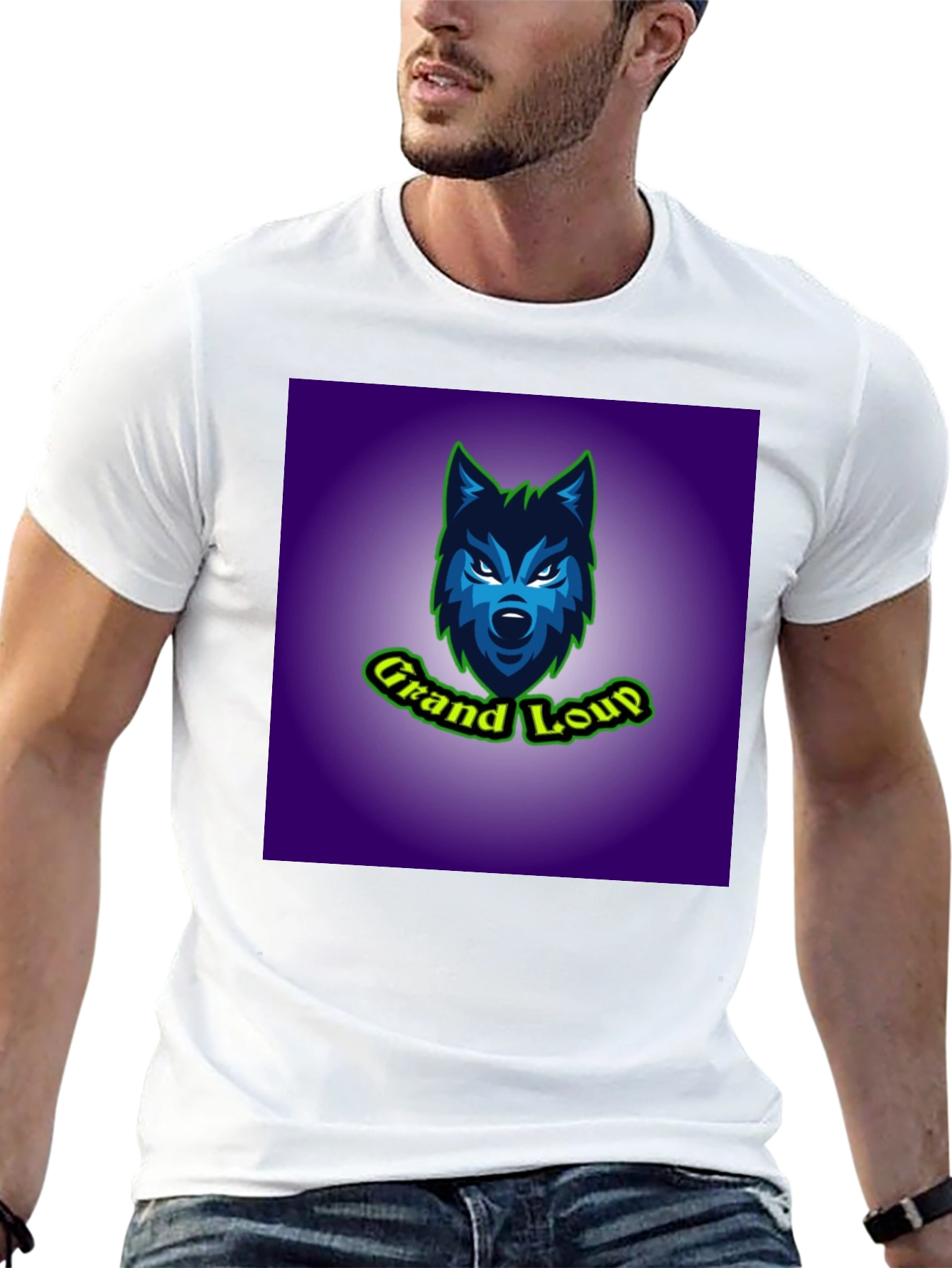Grand Loup Graphic Tee - Black Cotton T-Shirt