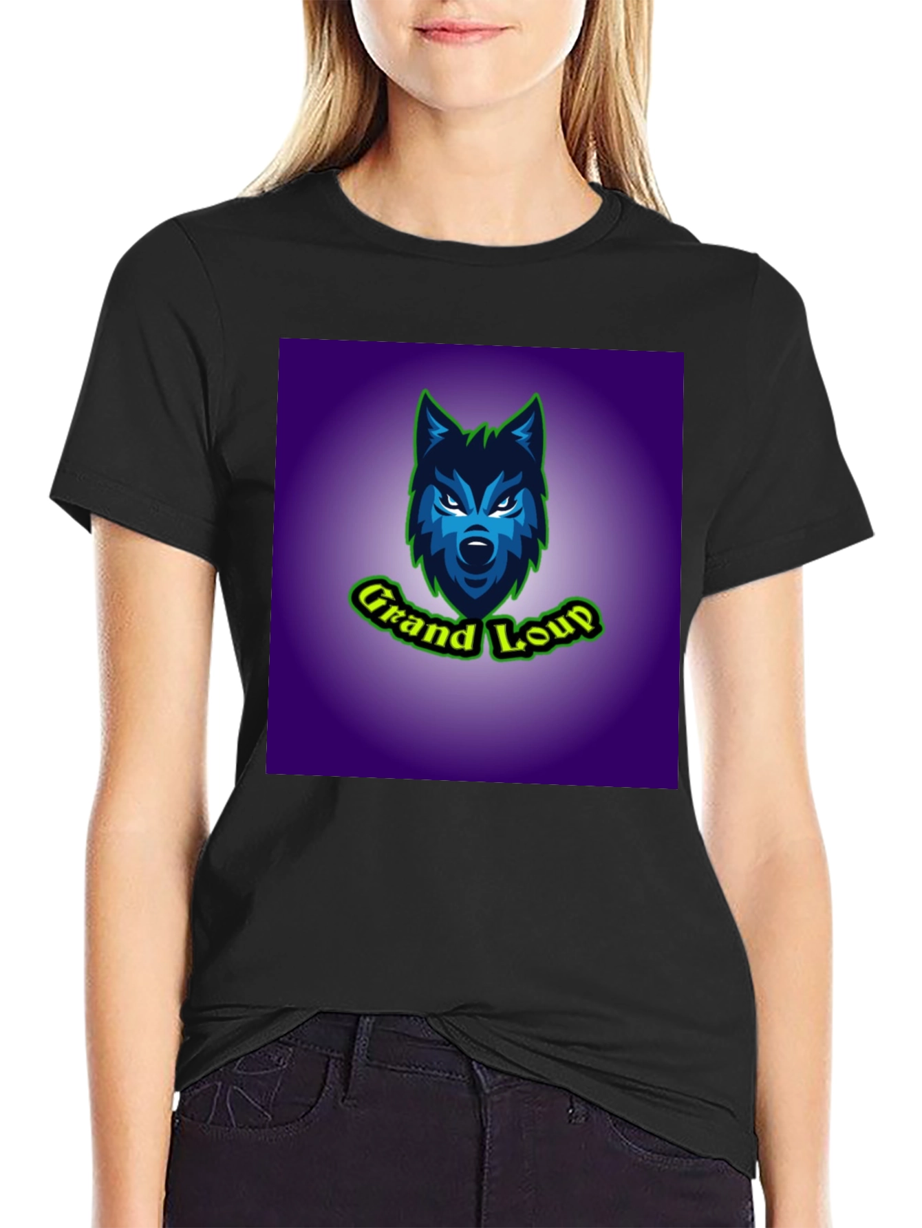 Grand Loup Graphic Tee - Black Cotton T-Shirt