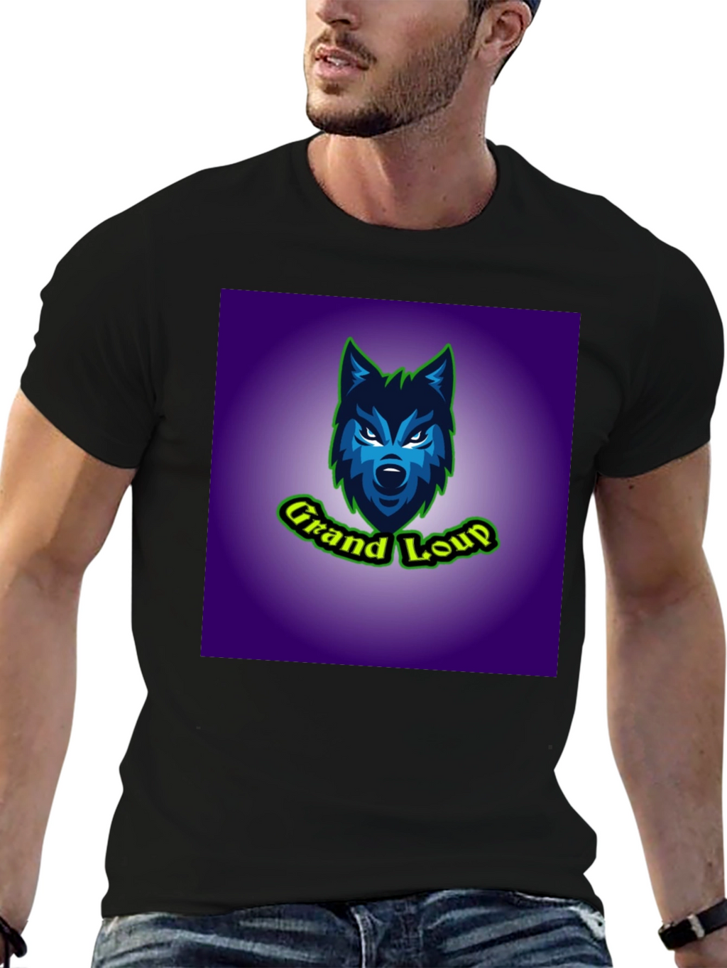 Grand Loup Graphic Tee - Black Cotton T-Shirt