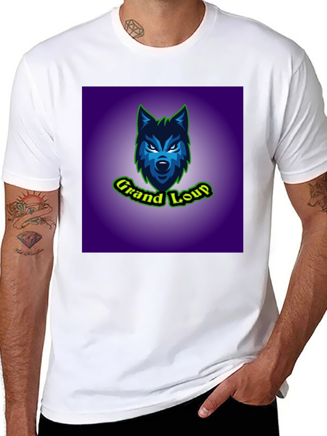 Grand Loup Graphic Tee - Black Cotton T-Shirt