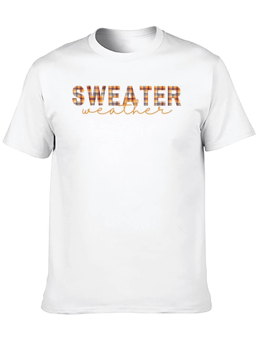 Sweater Weather Plaid Print Black T-Shirt