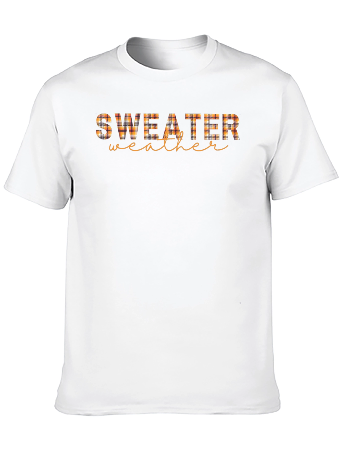 Sweater Weather Plaid Print Black T-Shirt