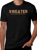 Sweater Weather Plaid Print Black T-Shirt