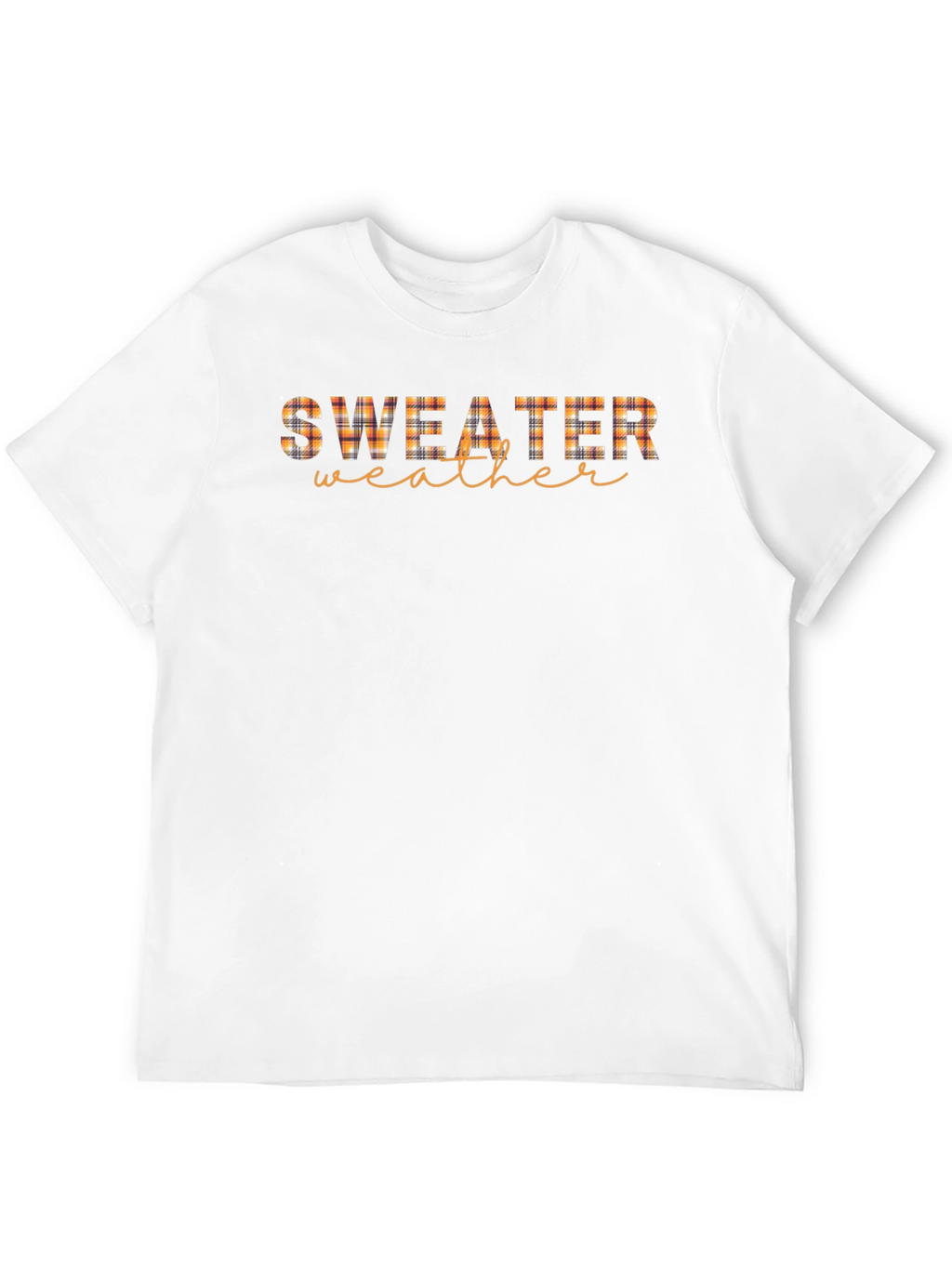 Sweater Weather Plaid Print Black T-Shirt