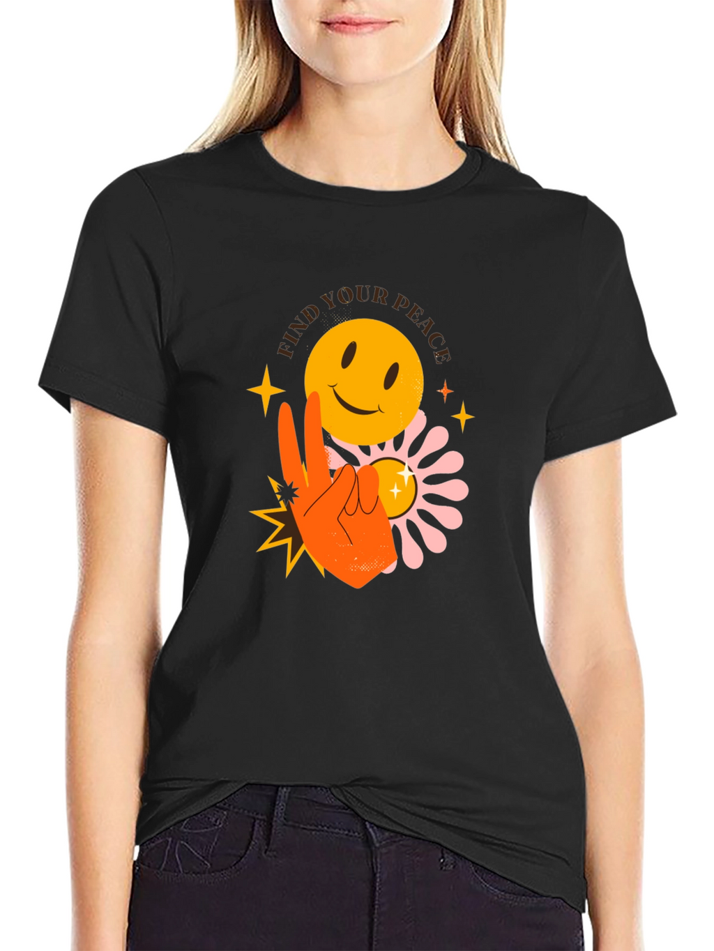 Find Your Peace Graphic Tee - Black