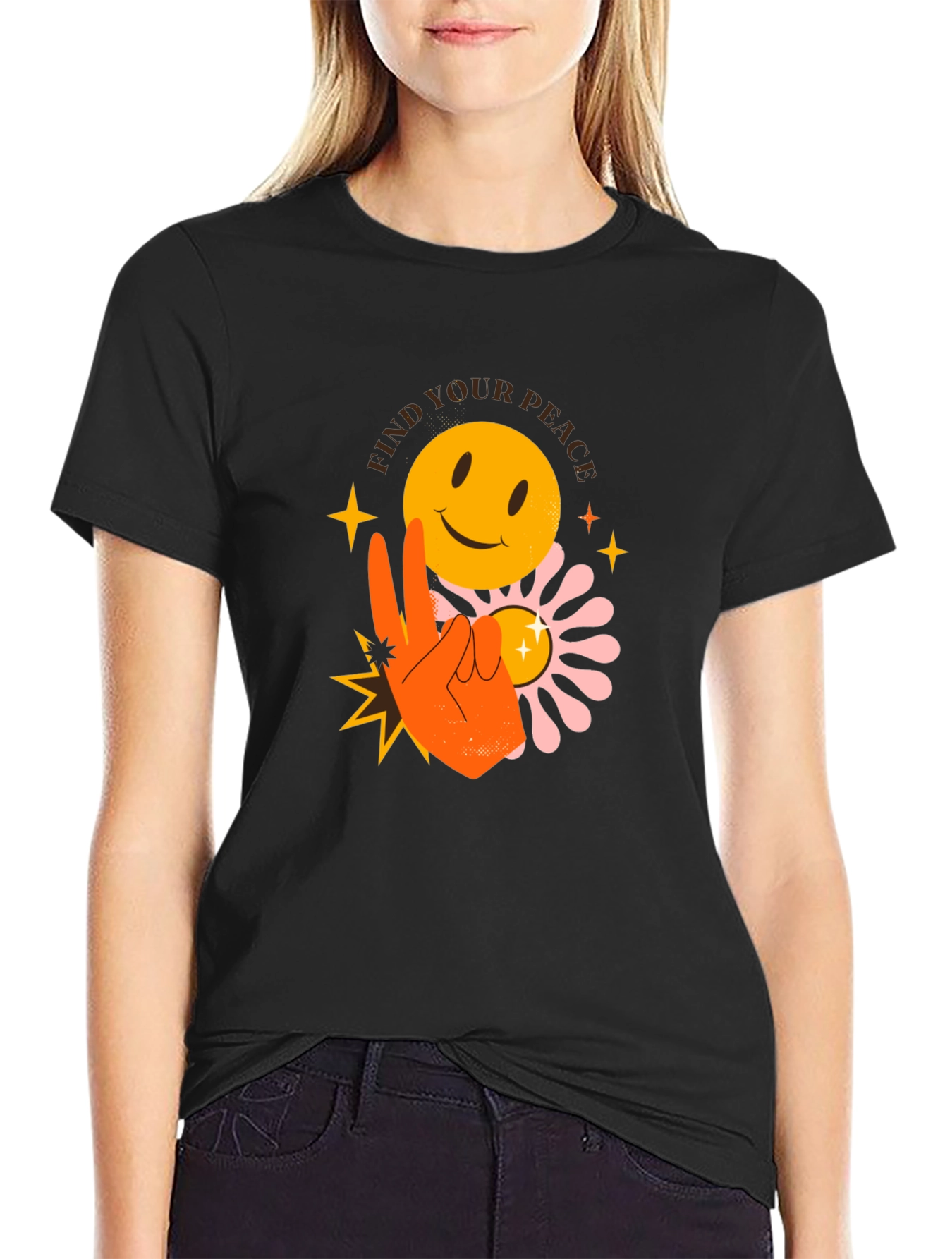 Find Your Peace Graphic Tee - Black
