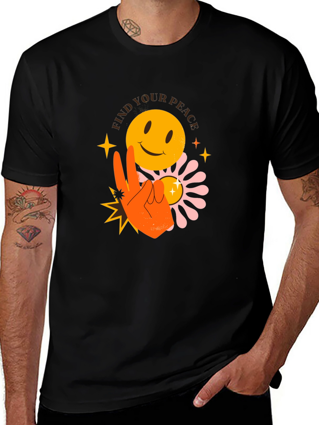 Find Your Peace Graphic Tee - Black