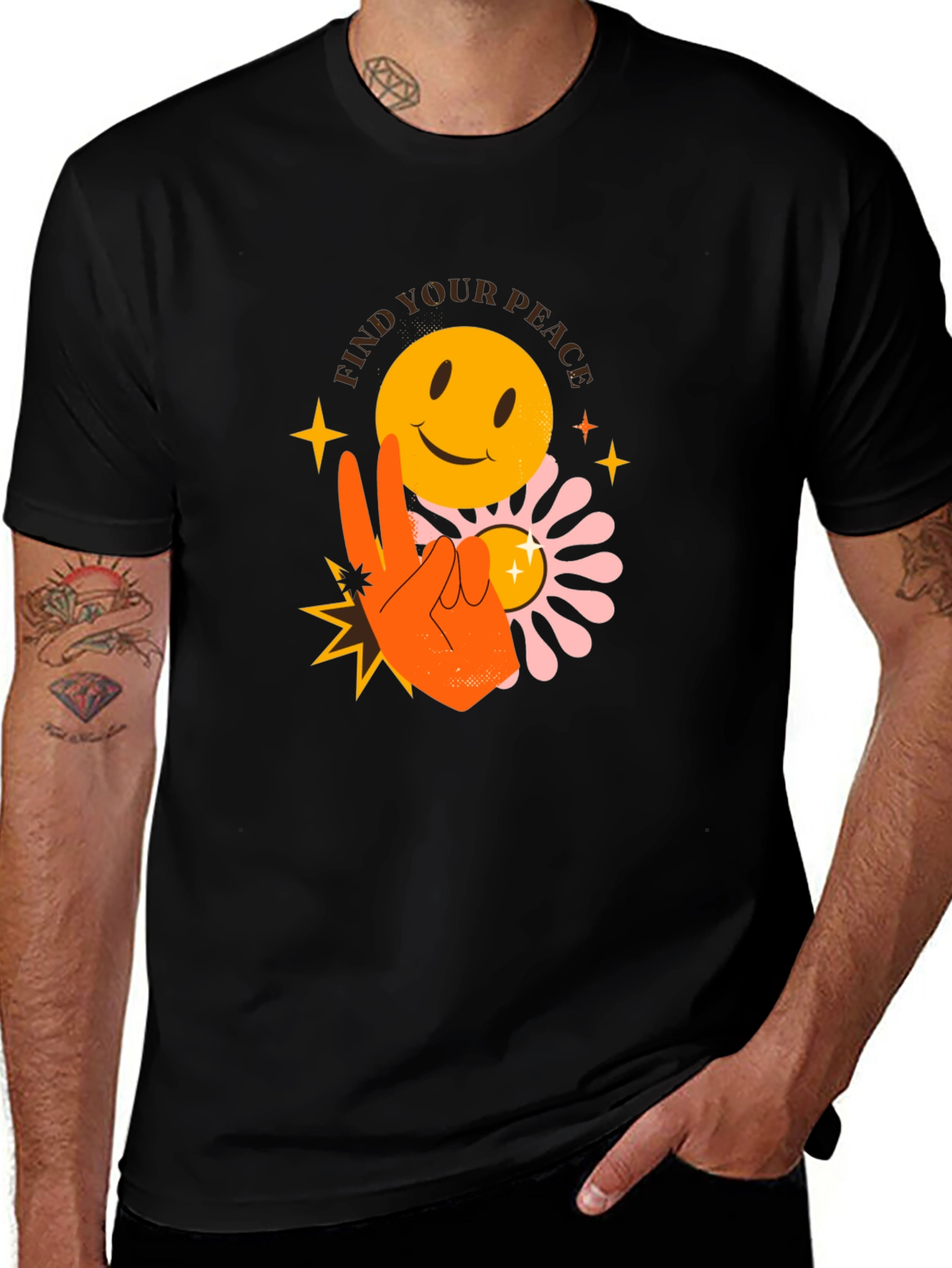 Find Your Peace Graphic Tee - Black
