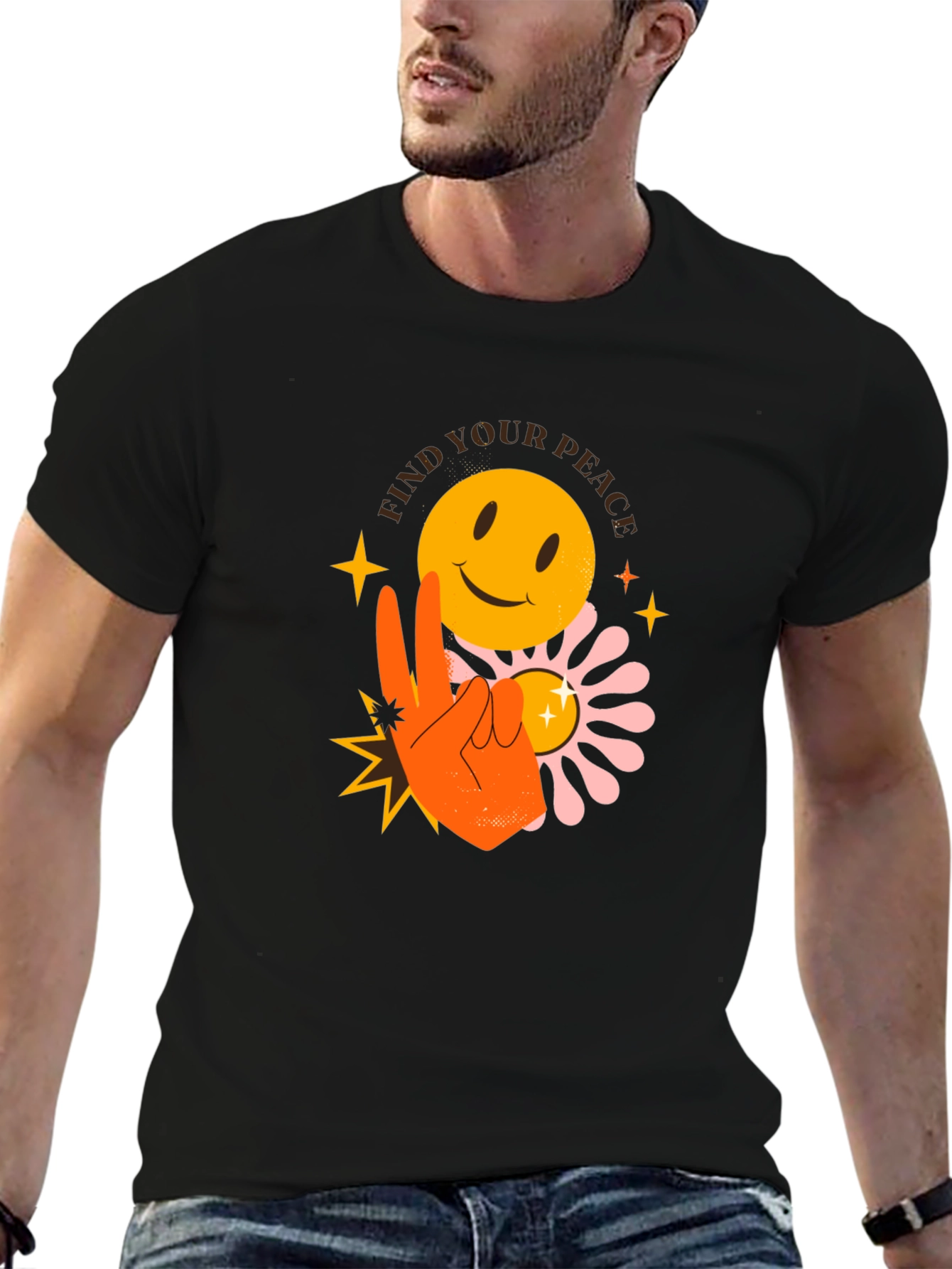 Find Your Peace Graphic Tee - Black
