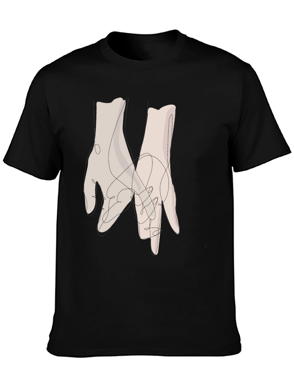 Minimalist Hands Graphic Black Tee