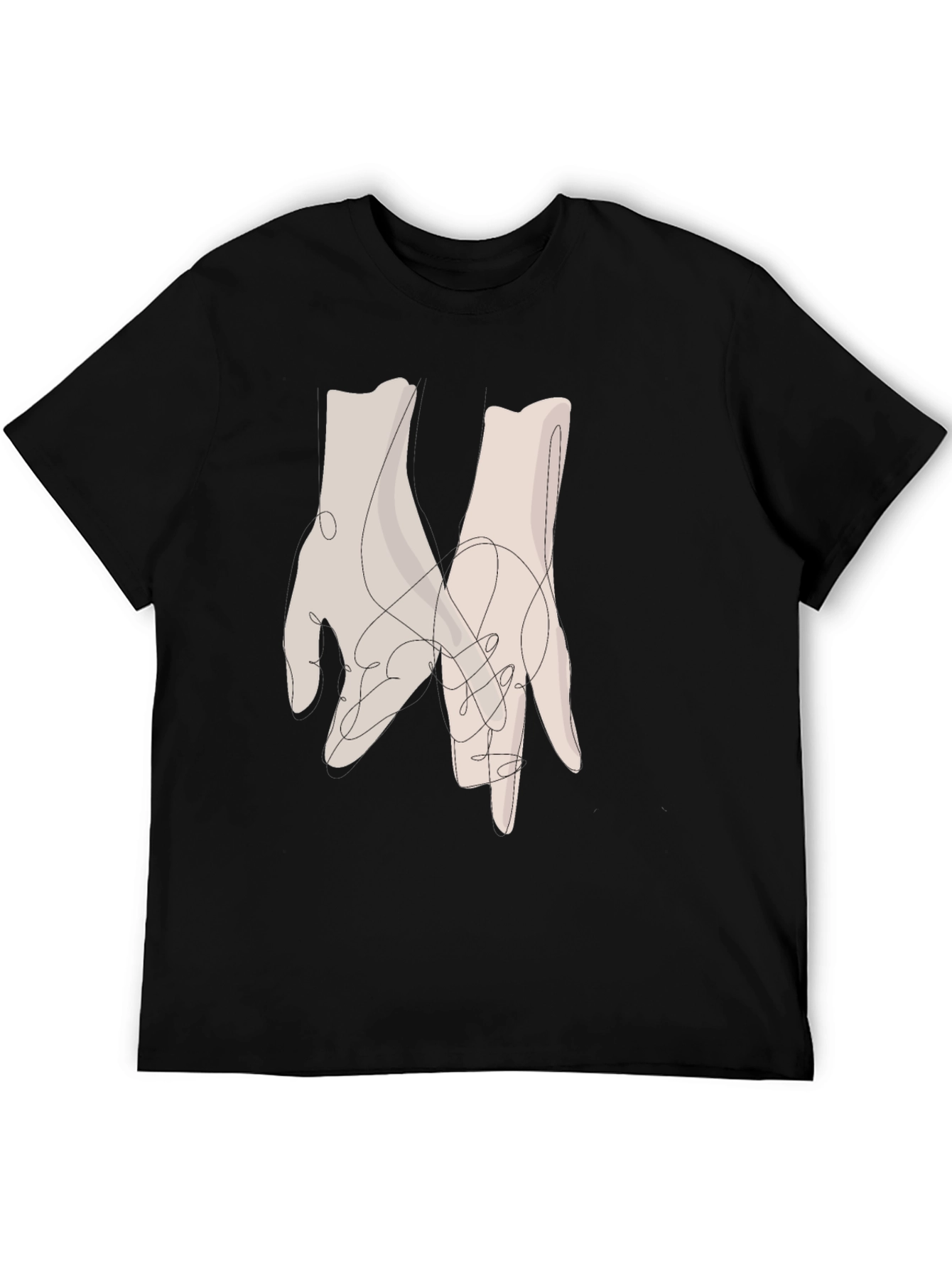 Minimalist Hands Graphic Black Tee