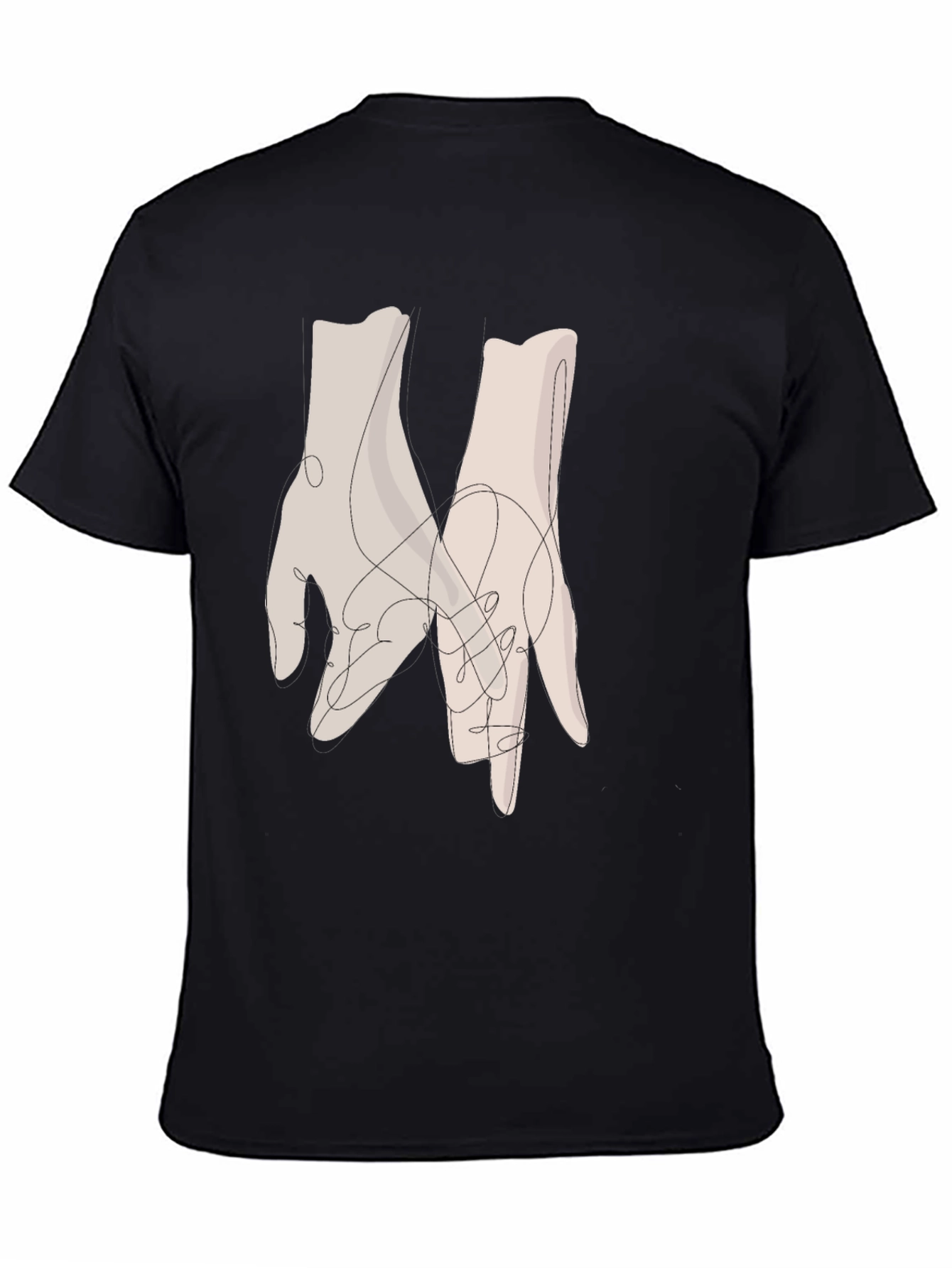 Minimalist Hands Graphic Black Tee
