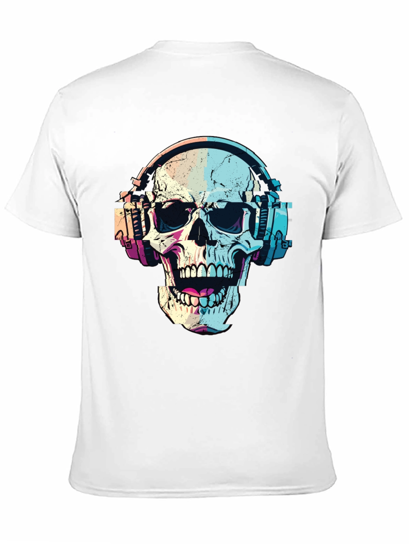 Skull with Headphones Graphic T-Shirt