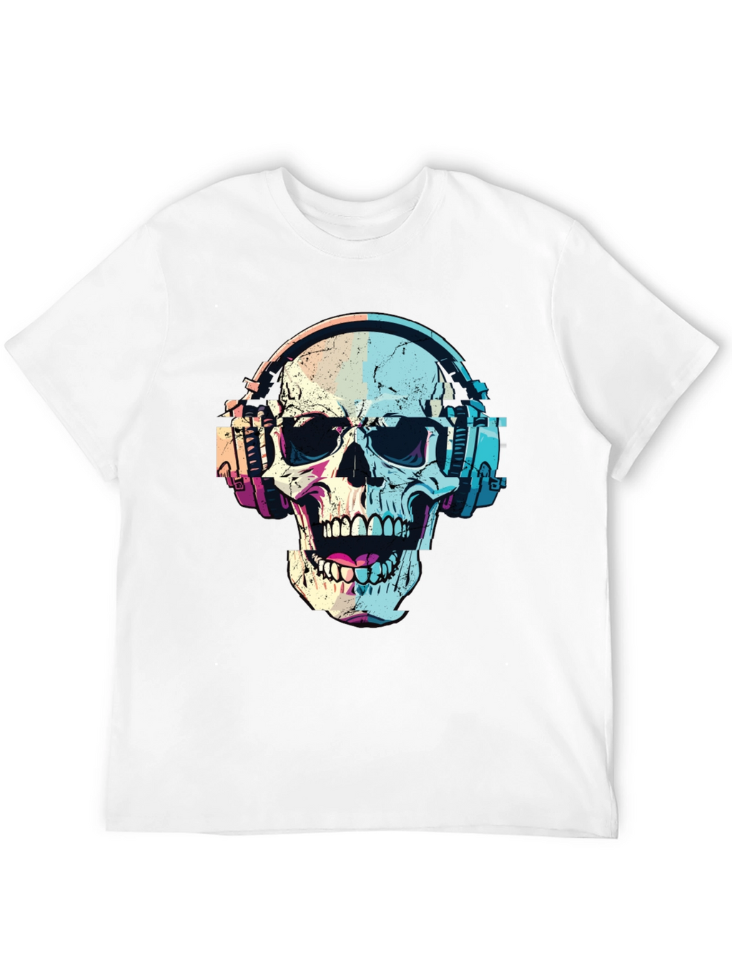Skull with Headphones Graphic T-Shirt