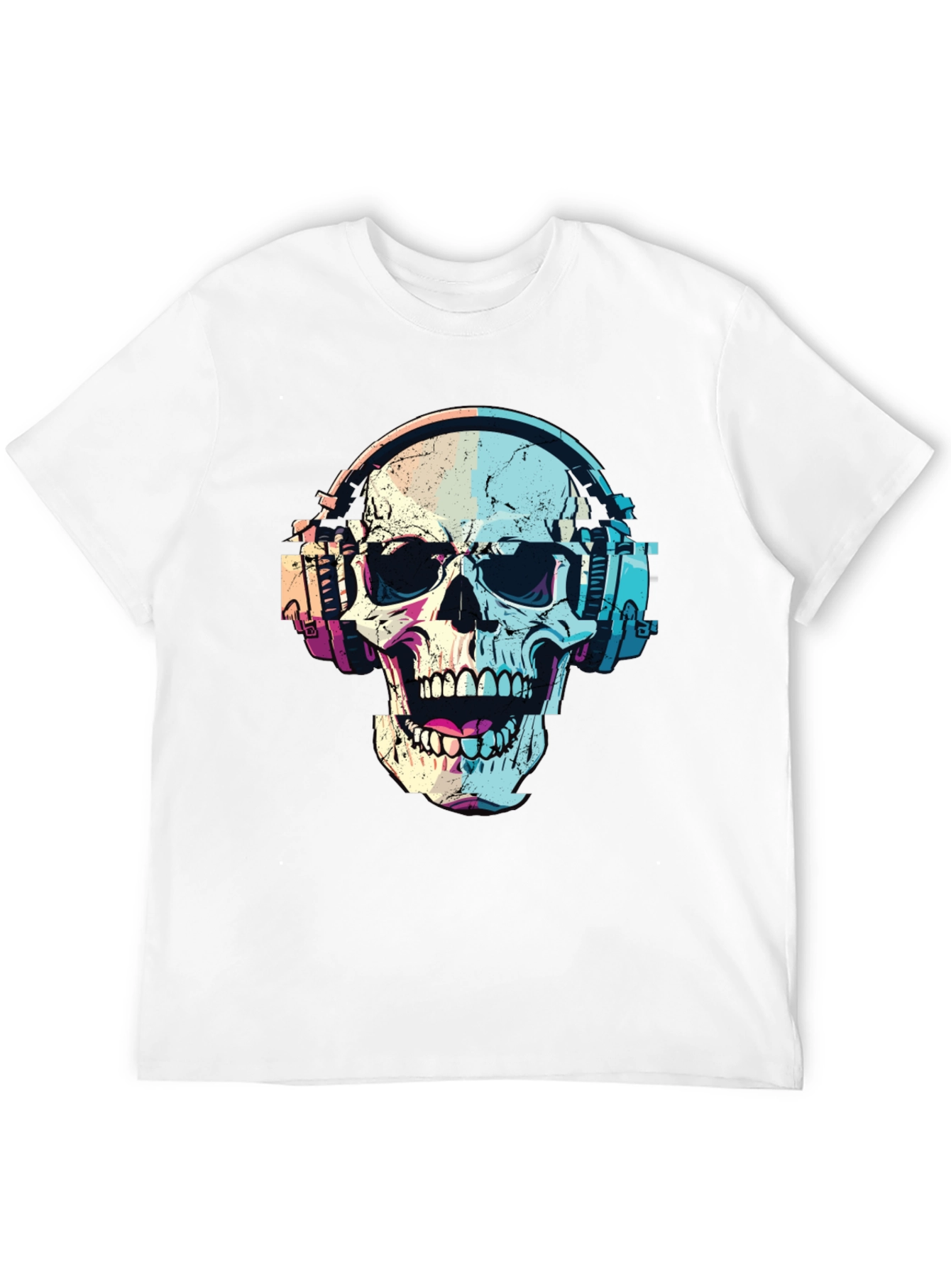 Skull with Headphones Graphic T-Shirt