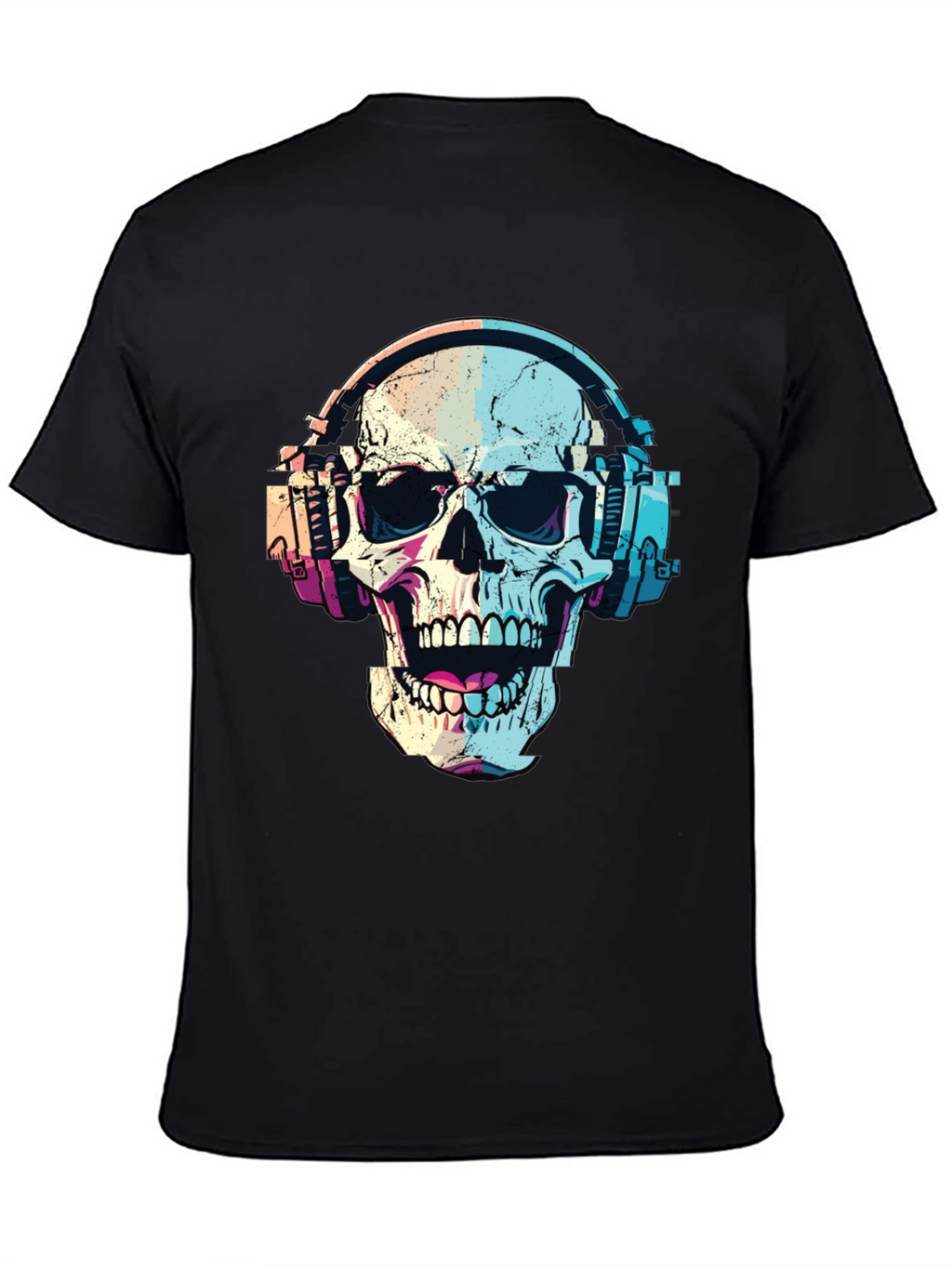 Skull with Headphones Graphic T-Shirt