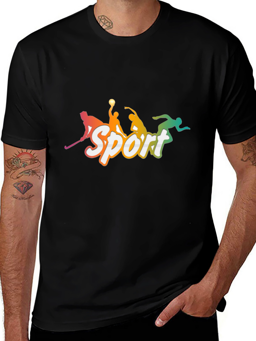 Sport Graphic Tee - Mens Black T-Shirt