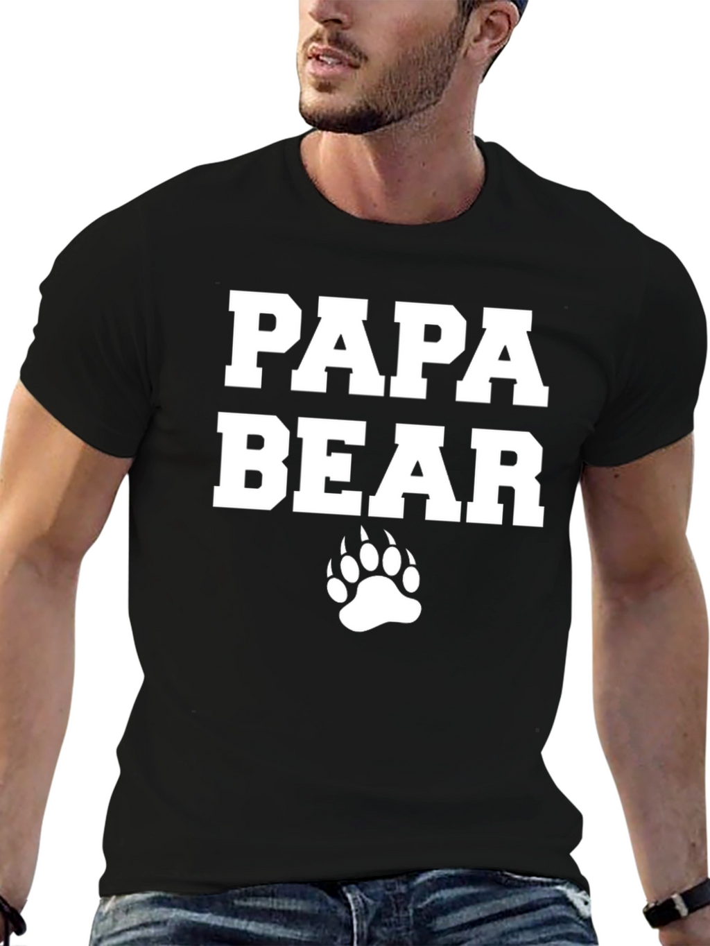 Papa Bear Graphic Tee - Mens Black T-Shirt