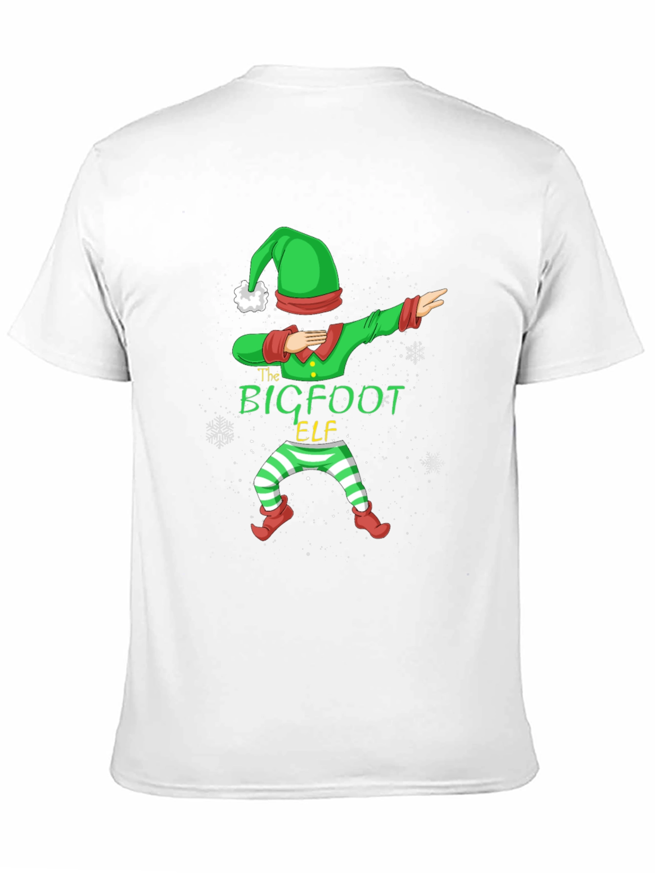 Bigfoot Elf Dabbing Christmas Graphic T-Shirt