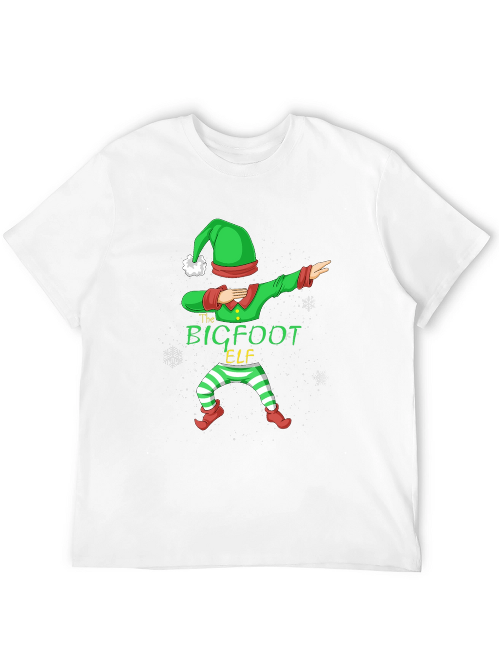 Bigfoot Elf Dabbing Christmas Graphic T-Shirt
