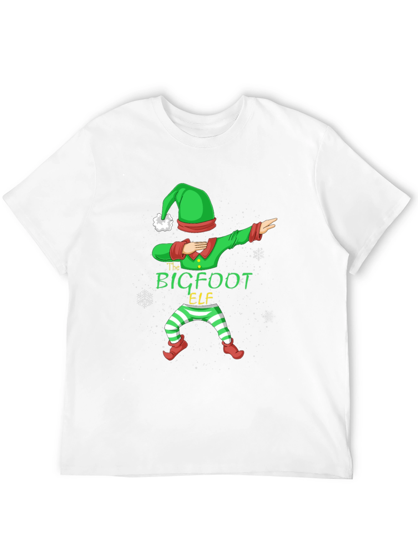 Bigfoot Elf Dabbing Christmas Graphic T-Shirt