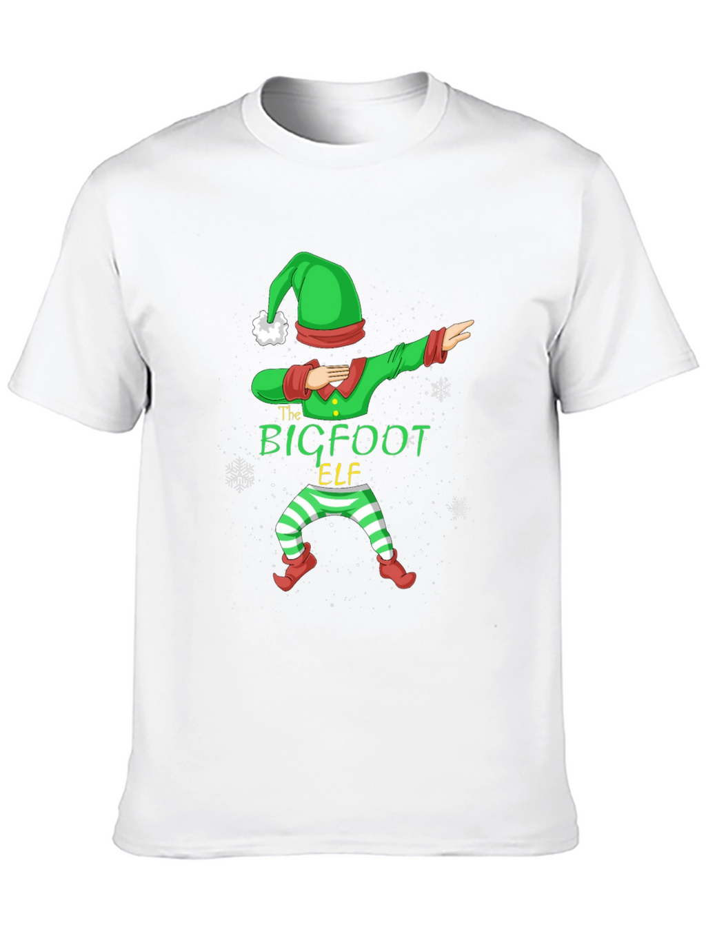 Bigfoot Elf Dabbing Christmas Graphic T-Shirt