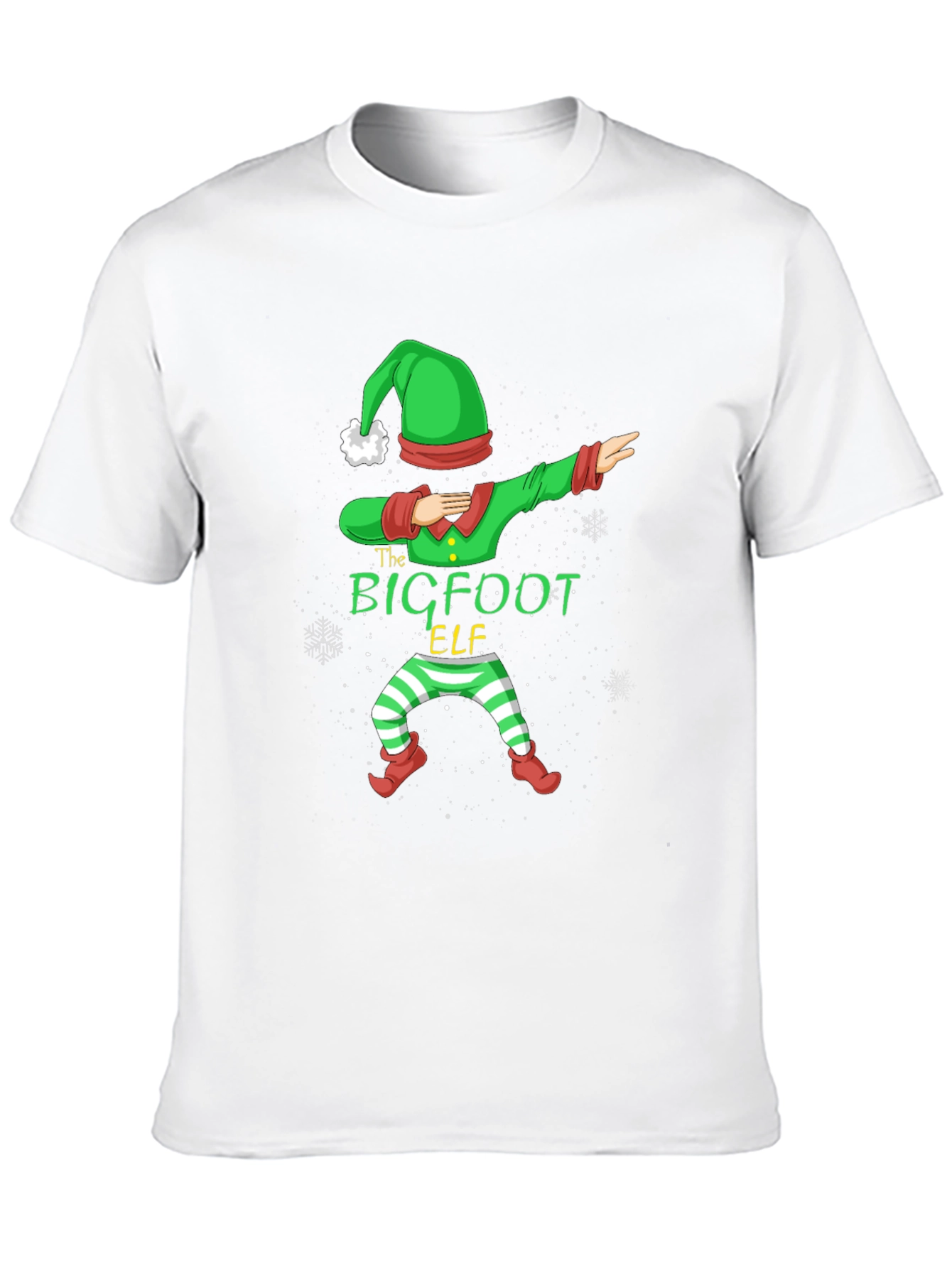 Bigfoot Elf Dabbing Christmas Graphic T-Shirt