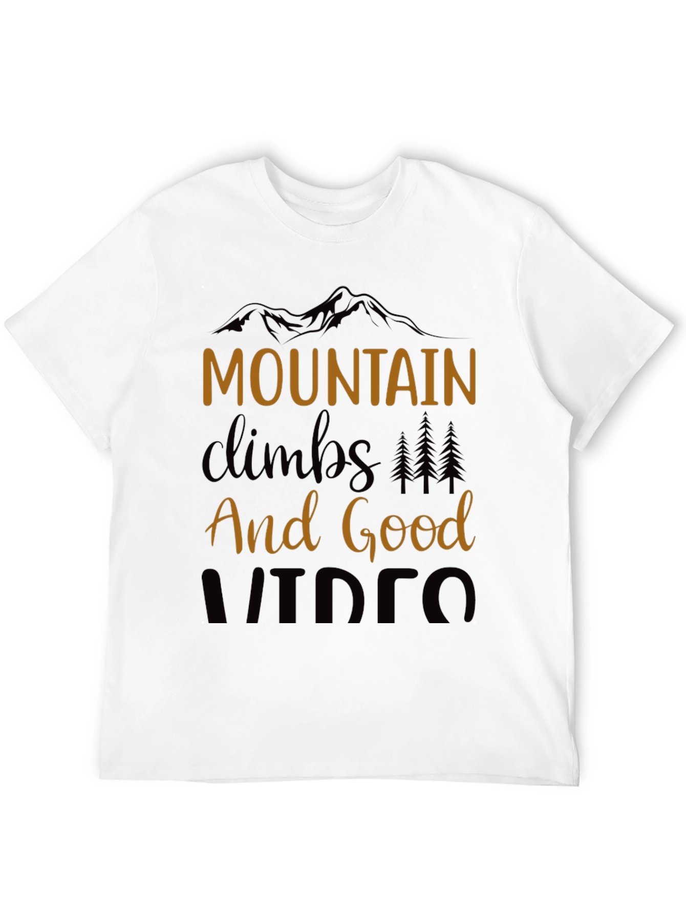 Mountain Climbs and Good Videos Black T-Shirt