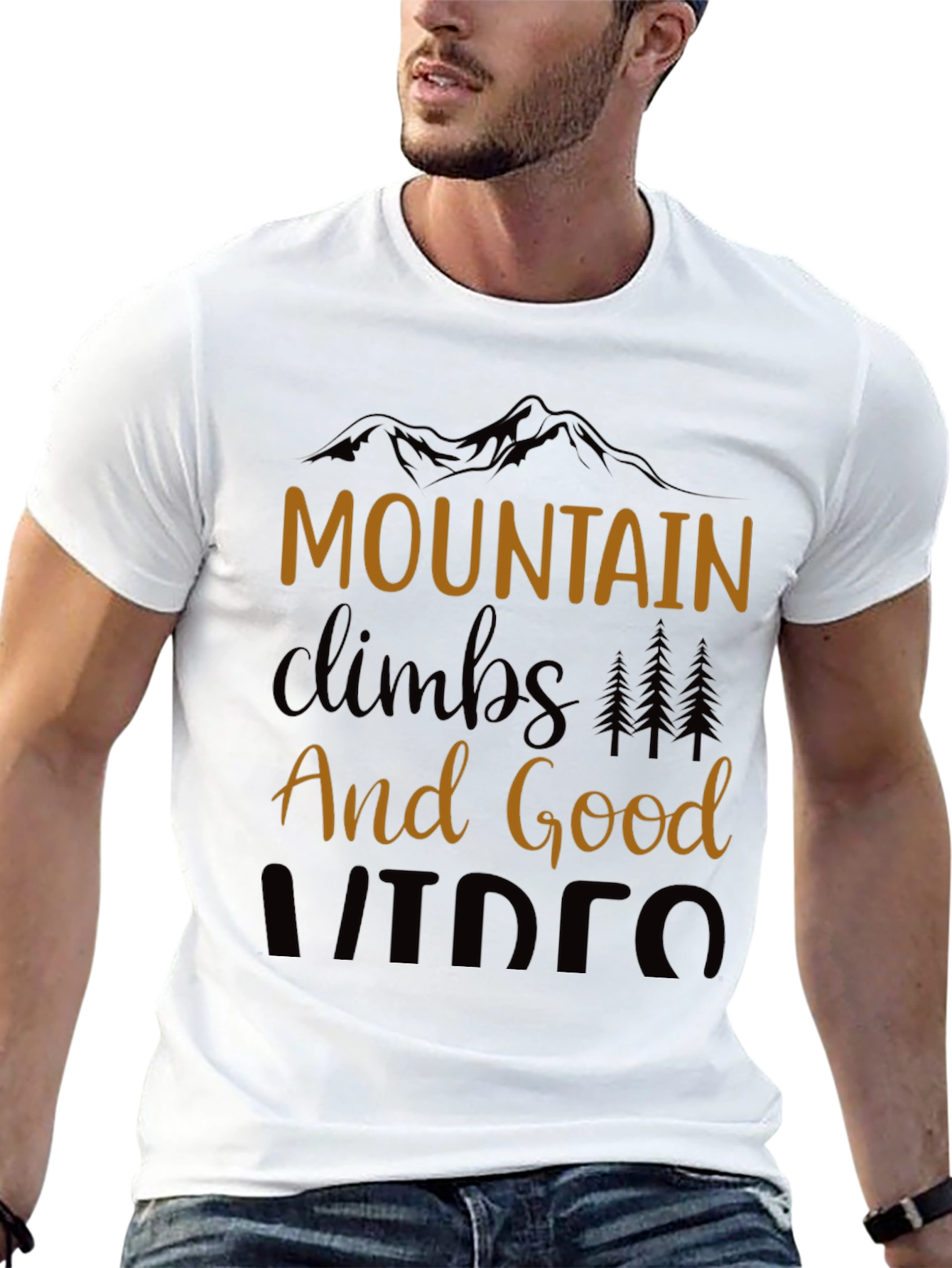 Mountain Climbs and Good Videos Black T-Shirt