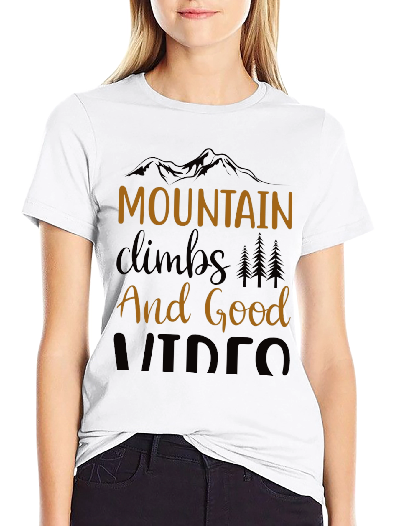 Mountain Climbs and Good Videos Black T-Shirt