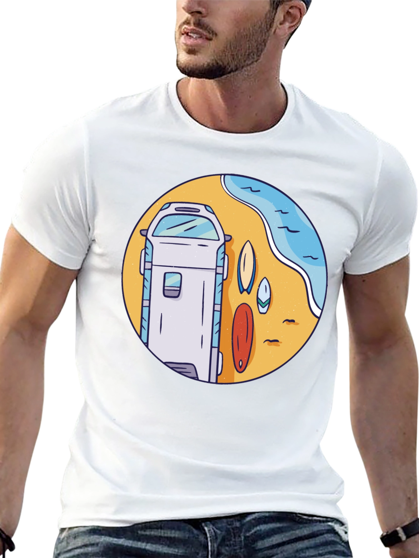Surf Van Graphic T-Shirt - Beach Vibes