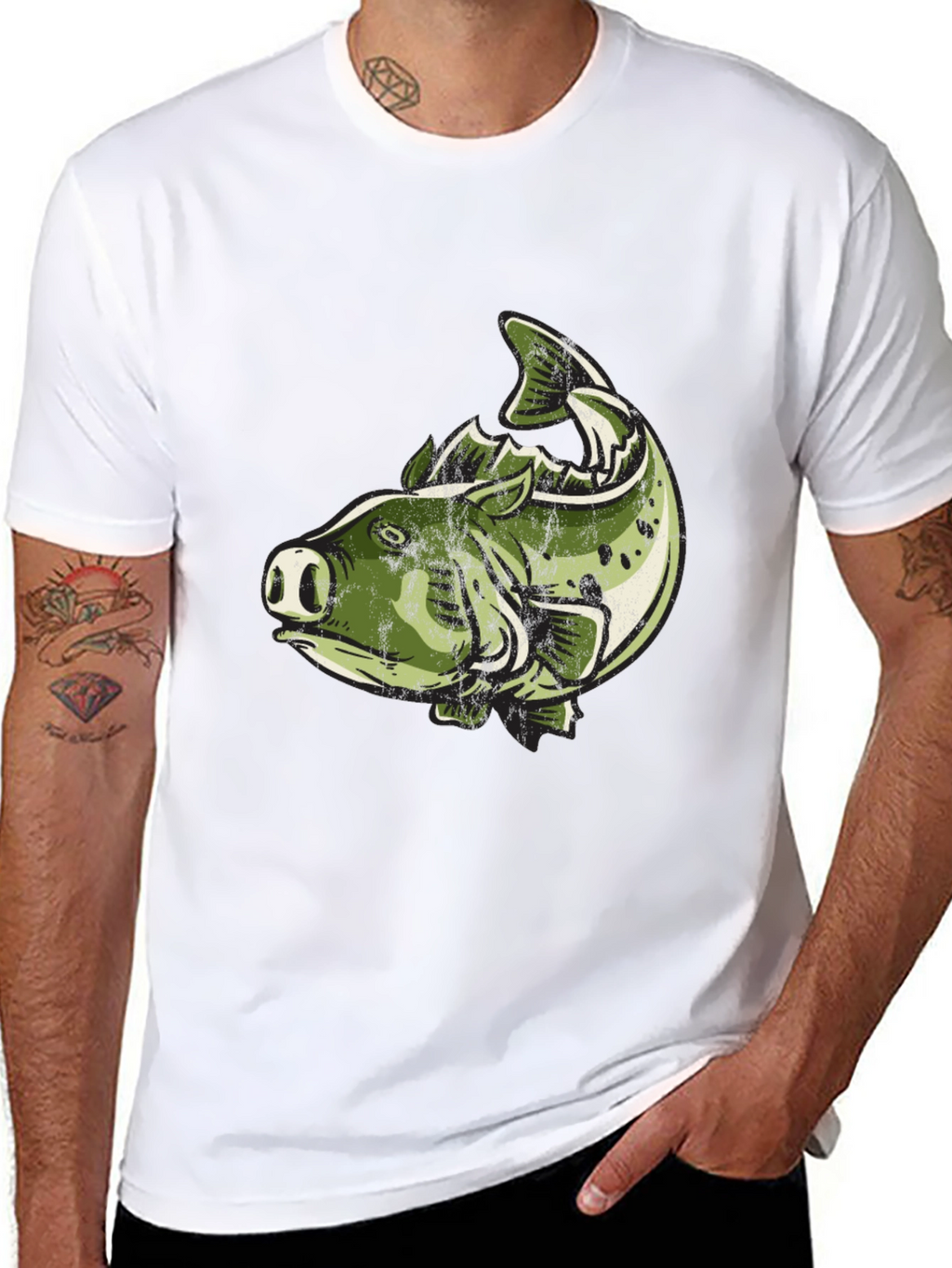 Pig Fish Graphic Tee - Unique Design