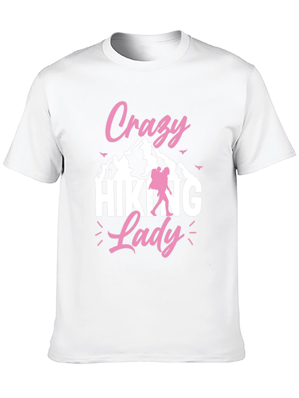 Crazy Hiking Lady Black T-Shirt