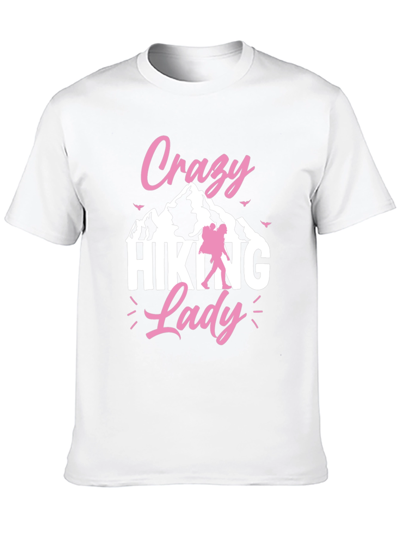 Crazy Hiking Lady Black T-Shirt