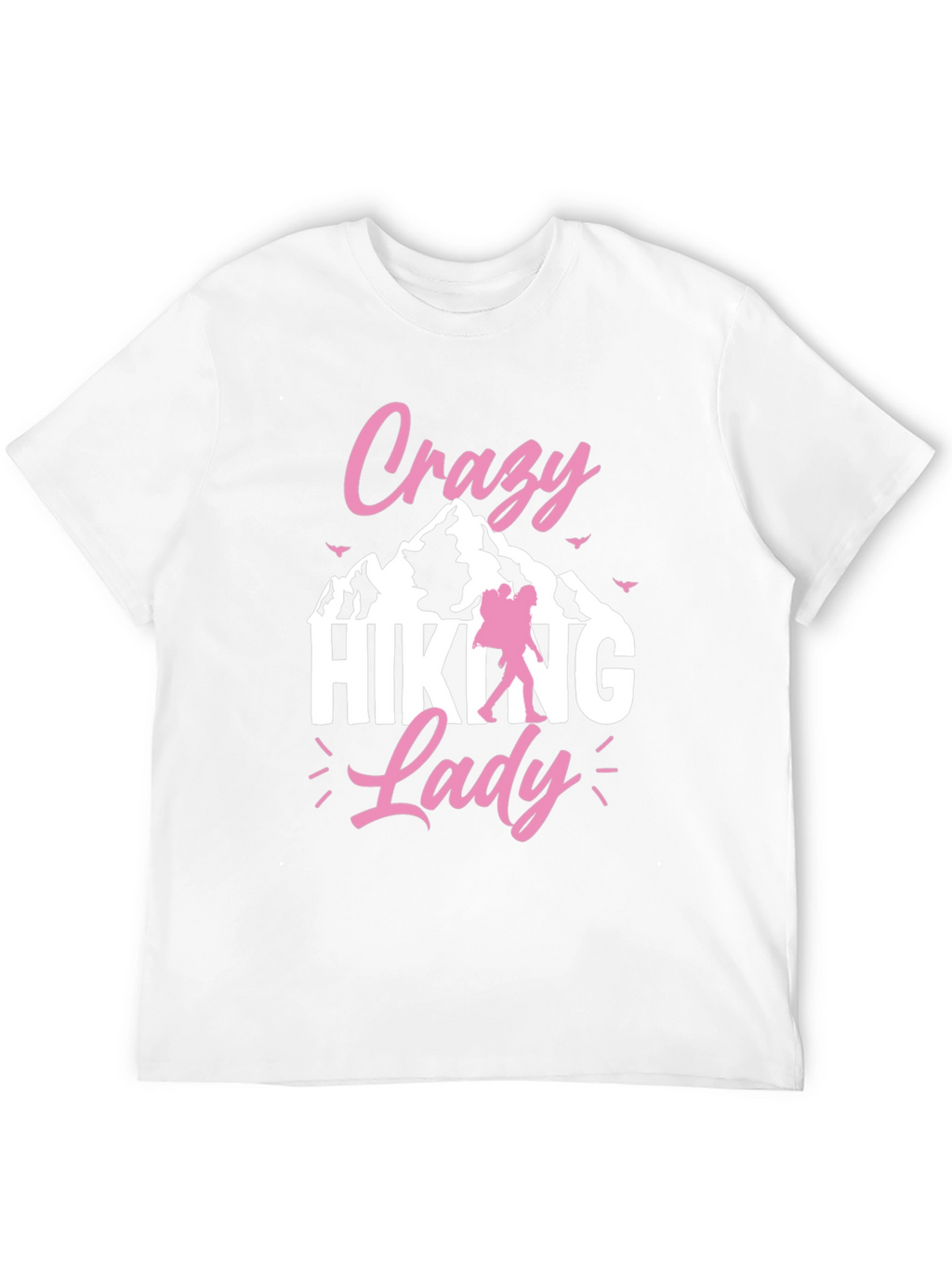 Crazy Hiking Lady Black T-Shirt